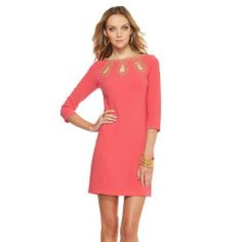 Lilly Pulitzer Bronte Embellished Keyhole Shift